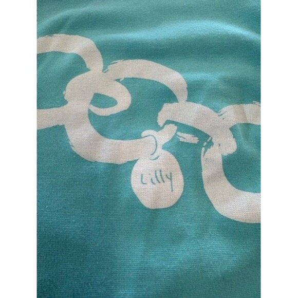 Lilly Pulitzer S Blue Chain Print 3/4 Sleeve Shift Dress Cotton/Spandex Womens C - Picture 5 of 5